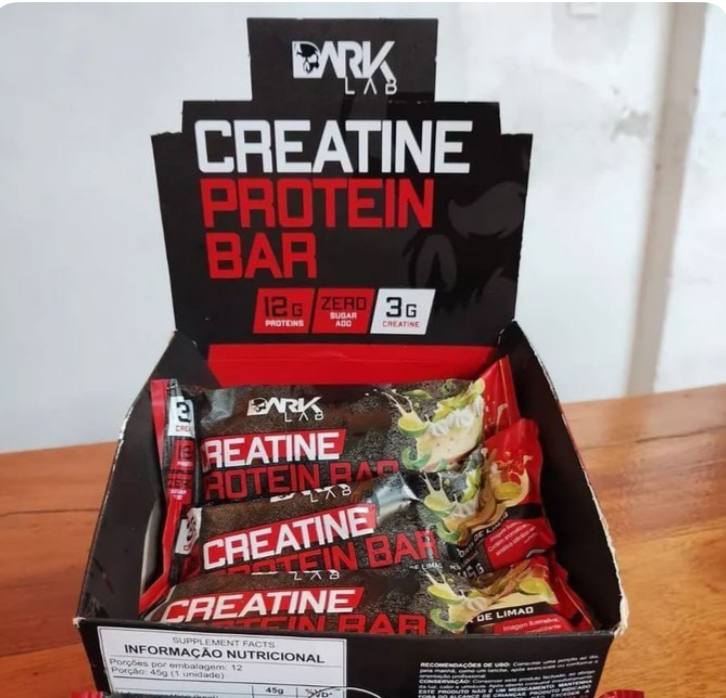 Creatine Protein Bar 12 Un 45g Dark Lab Sabor Torta De Limão