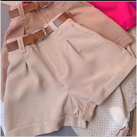 Short Alfaiataria Feminino Com Cinto Cintura Alta Com Bolso ENVIO IMEDIATO