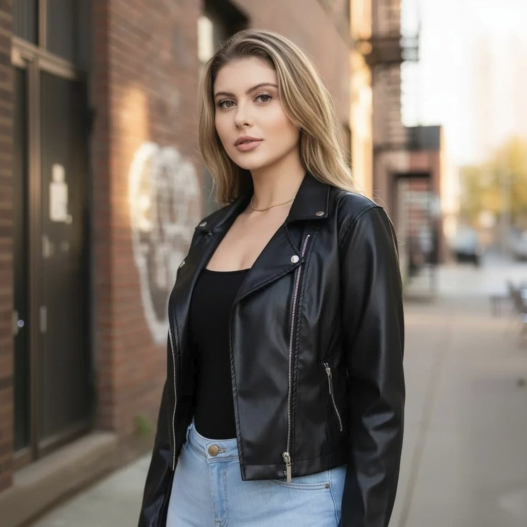 Jaqueta Feminina Couro Casaco Blusa Moda Outono Inverno
