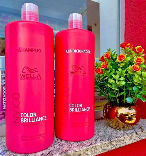Kit Wella Invigo Color Brilliance Shampoo 1000ml + Condicionador 1000ml