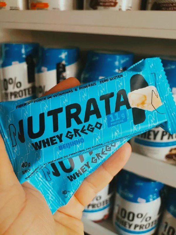 Barra Whey Grego 40g Display com 12 unidades Beijinho Nutrata
