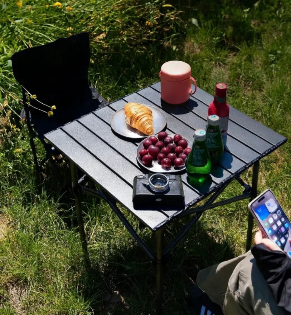 Mesa Camping Dobrável Portátil Alumínio Praia Acampamento Camping Churrasco C/ Bolsa De Tr...