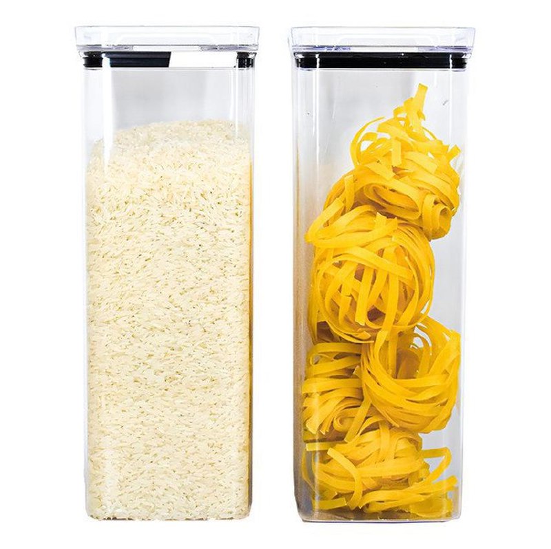 Pote Hermético Amobox Acrílico Transparente Grande 2,2l Resistente 2 Unidades