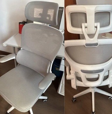 Cadeira Escritório Ergonômica Genebra G500 Luvinco Cor Cinza Com Suporte Lombar Estofado M...