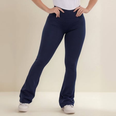 Calça Legging Flare Flanelada Leg Boca De Sino Bailarina