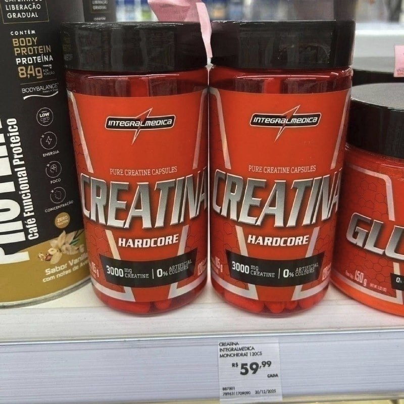 Creatina Integralmédica Hardcore em cápsula Sem sabor x 105g de 120 un