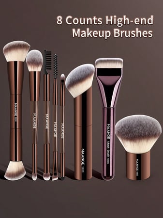 MAANGE 1/2/3/8 Peças Conjunto de Pincéis de Maquiagem Facial Profissional de Duas Cabeças,...