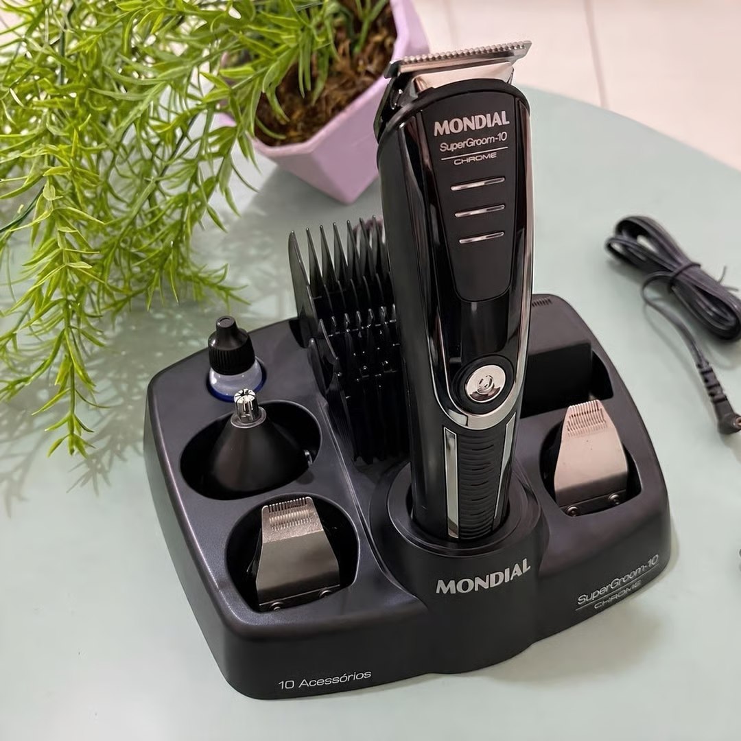 Aparador De Pelos Supergroom 10 em 1 Mondial Sem Fio - Bivolt
