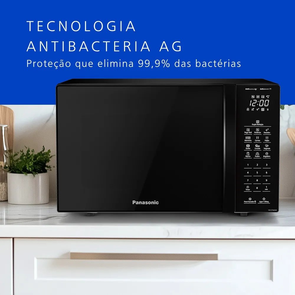 Panasonic Micro-ondas 34L Black Glass 127v NN-ST66NBRU
