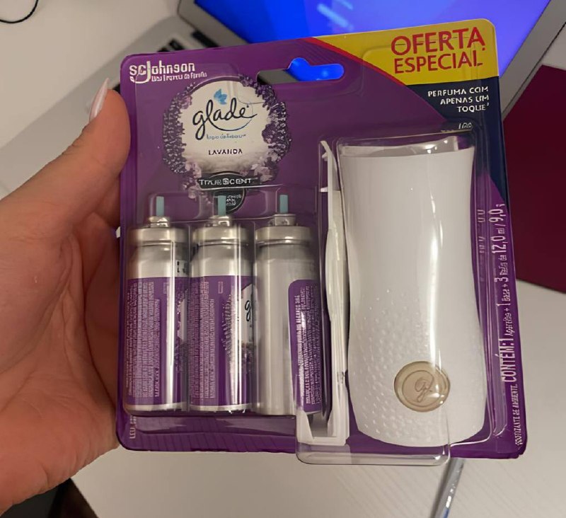 Glade Aromatizador de Ambiente Spray Toque de Frescor, Lavanda, 1 Aparelho e 3 Refis 12ml ...