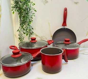 Conjunto De Panelas Ceramic Life Smart Brinox Vermelho 5 Pçs