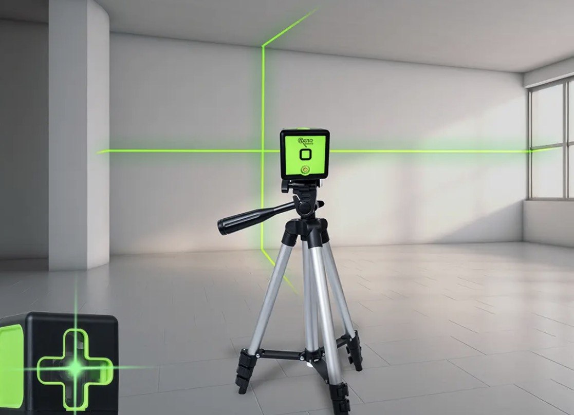 Nível a Laser Verde 2 Linhas Com Tripé Para Profissional Autonivelante