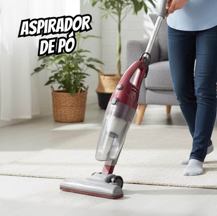 WAP Aspirador de Pó Vertical HIGH SPEED PLUS 3 em 1, Compacto, 1,2 Litros, com Extensor Removível, 134mbar 1350W 220V