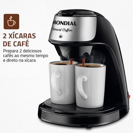 Cafeteira Elétrica Smart Coffe, Mondial, Preto/Inox, 500W, 110V - C-42-2X-BI