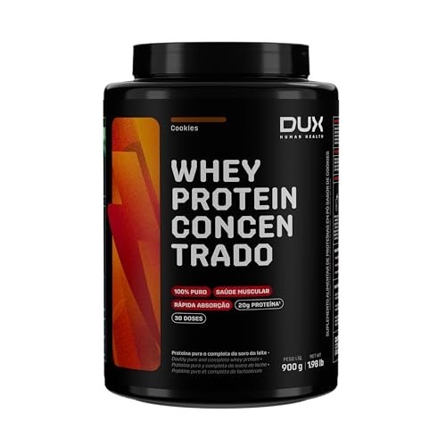 Whey Protein Concentrado Cookies Pote 900g – Contribui para o Ganho Muscular Hipertrofia – Dux Human Health