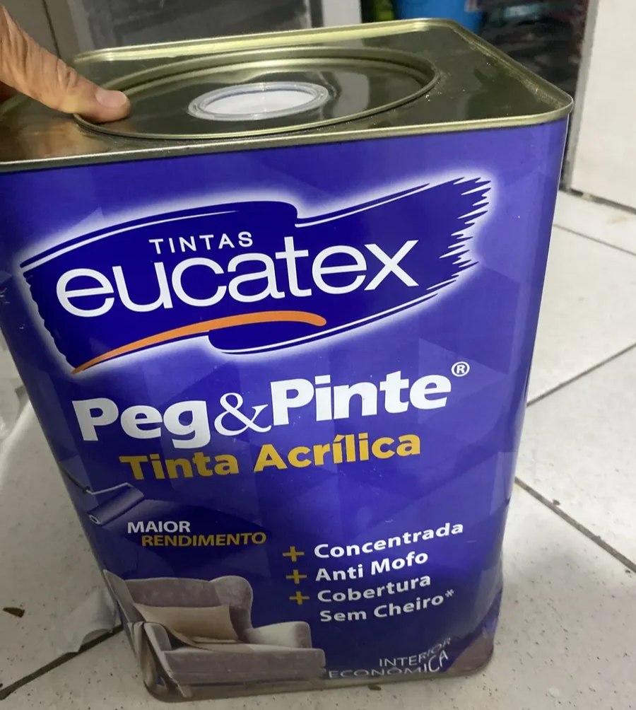Tinta Eucatex Peg & Pinte Antimofo Sem Cheiro Cores 18L Acabamento Fosco Cor Branco