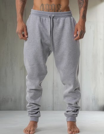 Calça Moletom Masculina Cinza Jogger Cargo Moda Larga Bolsos
