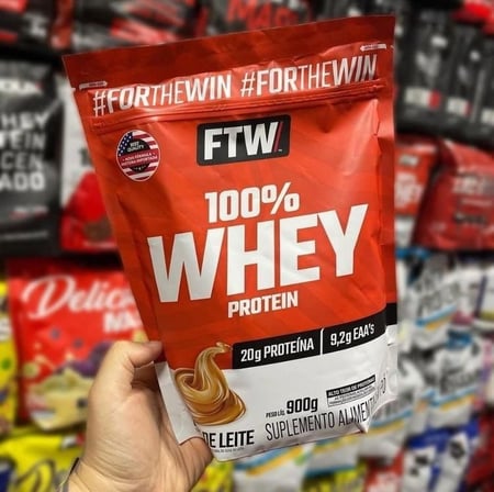 Whey Protein 100% Concentrado Refil 900g Sabor Doce De Leite - Ftw