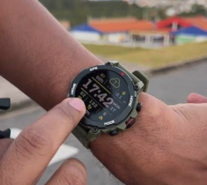 Relógio Smartwatch Aurafit G6 Com 5atm E Gps Verde Militar Verde Militar Sport Verde Militar/preto