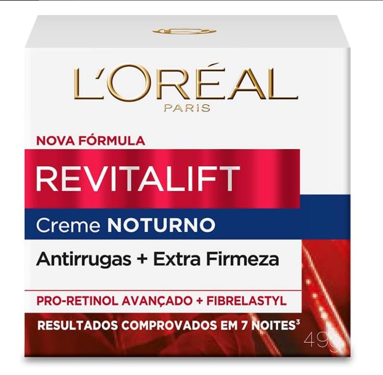 L'Oréal Paris Creme Facial Anti-Idade Pro-Retinol Noturno Revitalift, 49g