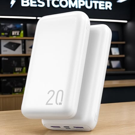 Power Bank 20000mAh Carregador Portátil, 2 USB-A (até 22.5W, PD) + 1 USB-C (até 20W, PD) +...