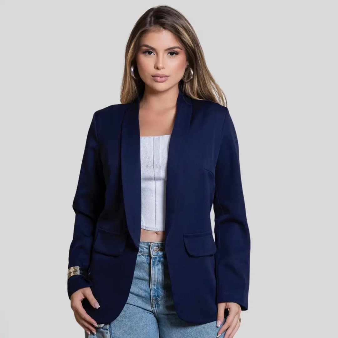 Blazer Feminino Alfaiataria Max Casual Social Elegante Chick Tam. 36 ao 48 - 7 cores