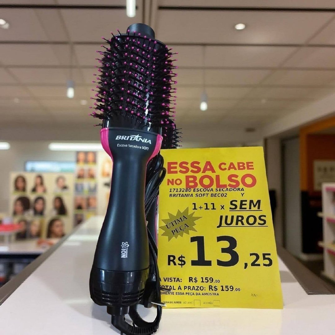 Britânia Escova Secadora Bec02pr 4 Em 1 1300w Cor Preto E Rosa Preto Com Rosa 127/220v