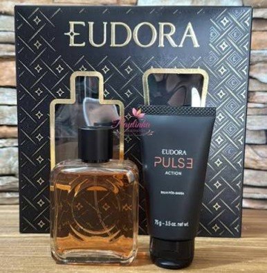 Kit Eudora Perfume Desodorante Colônia 100ml Pulse Action e Balm Pós-Barba 75g