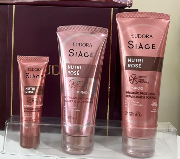 Kit Eudora Siàge Combo Nutri Rosé: Shampoo 250ml + Condicionador 200ml + Leave-in 30ml