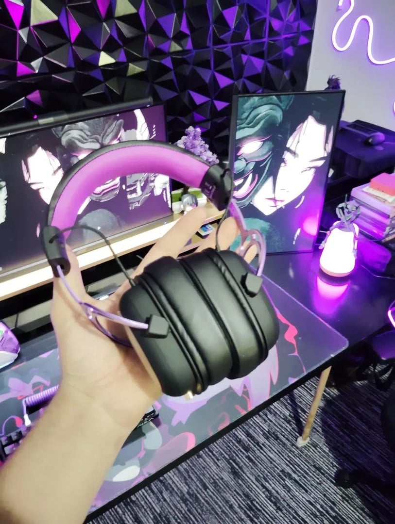 Headset Gamer Havit H2002c+u Usb P2 Drivers 53mm Cor Preto E Cor Preto E Roxo