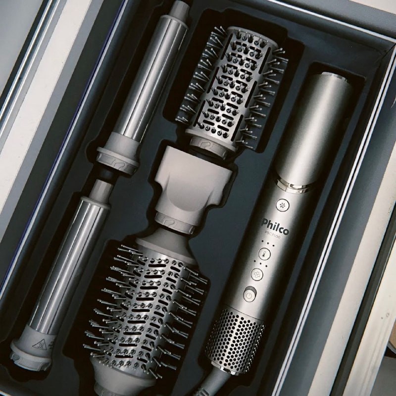 Secador De Cabelos Philco psc3500 4 Em 1 dobrável motor bldc Prateado Bege 220v