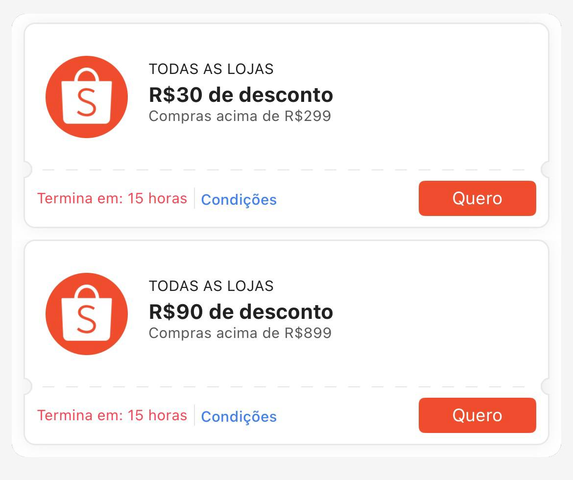 Cupons Shopee - Mega Quinta