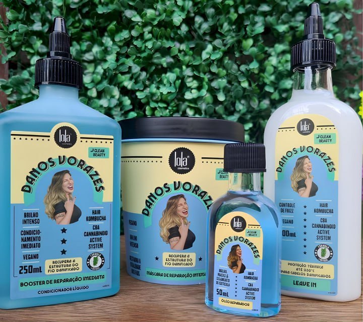 Lola Cosmetics Kit Danos Vorazes: Shampoo + Condicionador + Máscara + Leave In