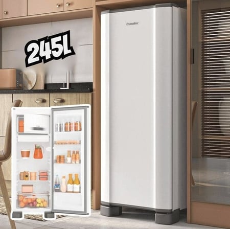 Geladeira/Refrigerador Esmaltec Branca 245L ROC31 PRO