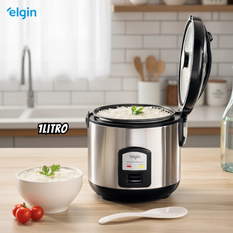 Panela de Arroz Elétrica Elgin Capacidade 5 Xícaras 1 Litro 400W 220V