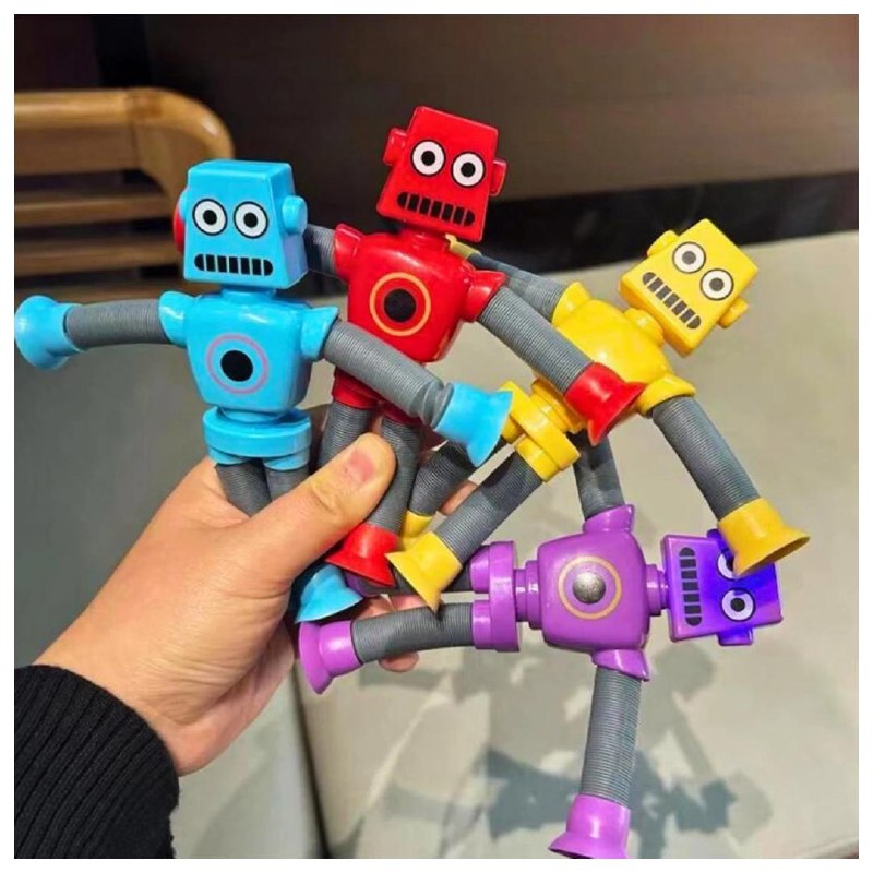 Robô estica e gruda Cartoon pop it Tubo Telescópico Fofo Design Criativo Brinquedo infantil para crianças lembrancinha
