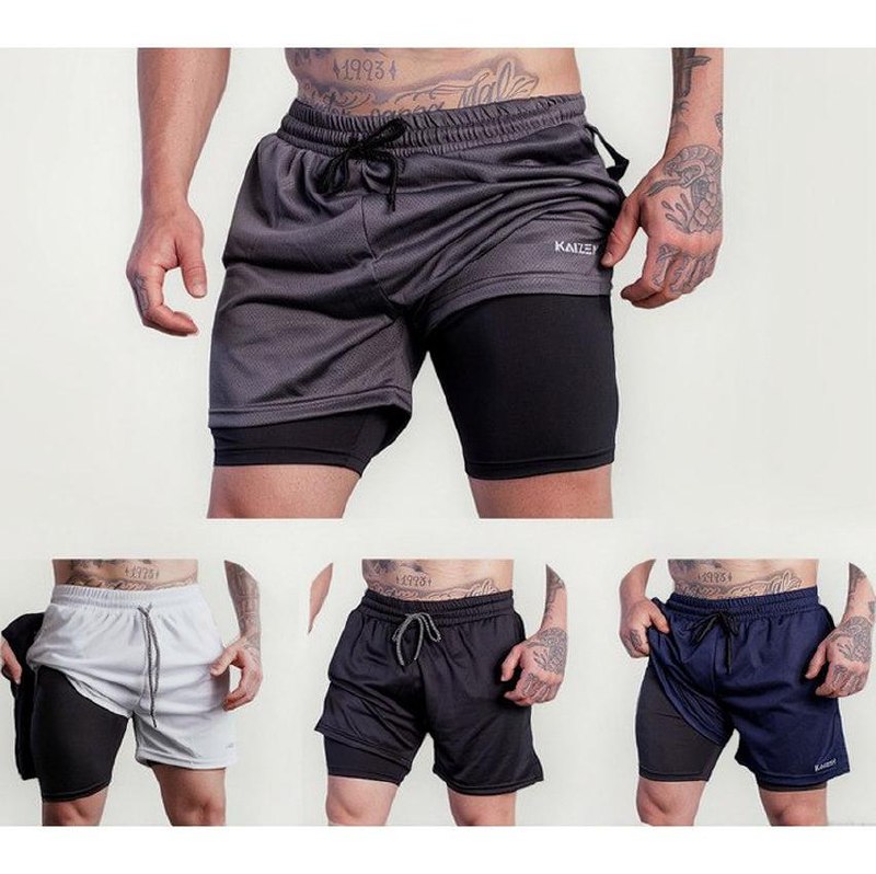 Kit 4 Shorts 2 Em 1 Masculino Dryfit Academia