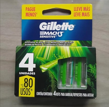 Gillette Carga Para Aparelho De Barbear Mach3 Sensitive 4 Unidades