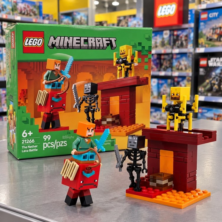 LEGO Minecraft A Batalha de Lava no Nether 21266 (99 Peças)