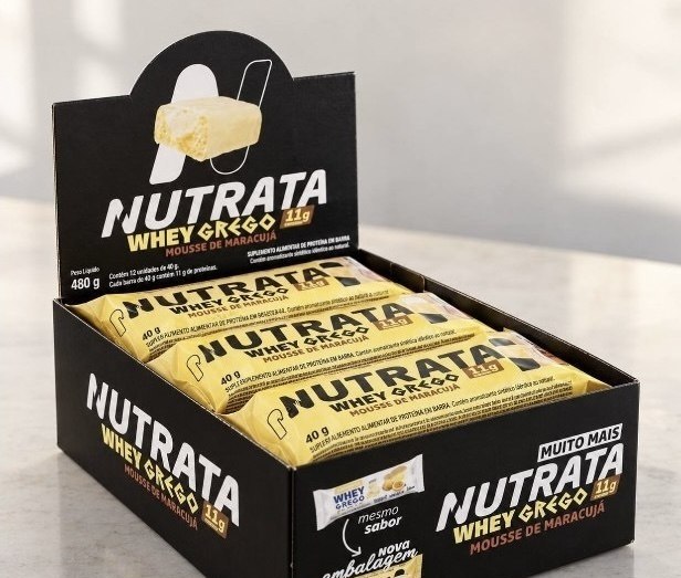 Whey Grego Bar Mousse Maracujá Display 12 Unidades 480g