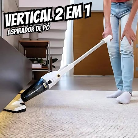 Aspirador de Pó Vertical Karcher Stick 2 em 1 com Filtro HEPA 1000W Branco