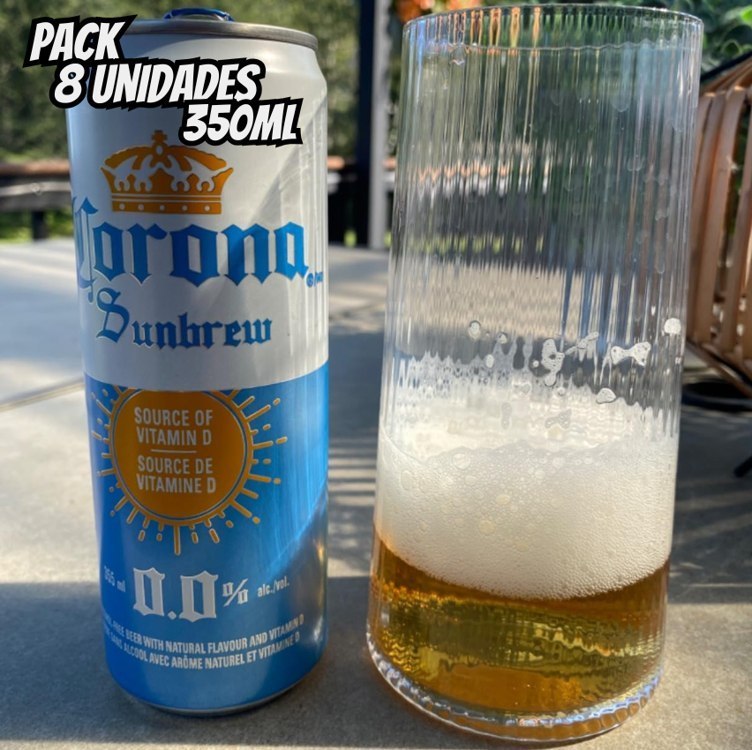 Cerveja sem álcool Corona Cero Sunbrew Lata 350ml - Pack com 8 unidades