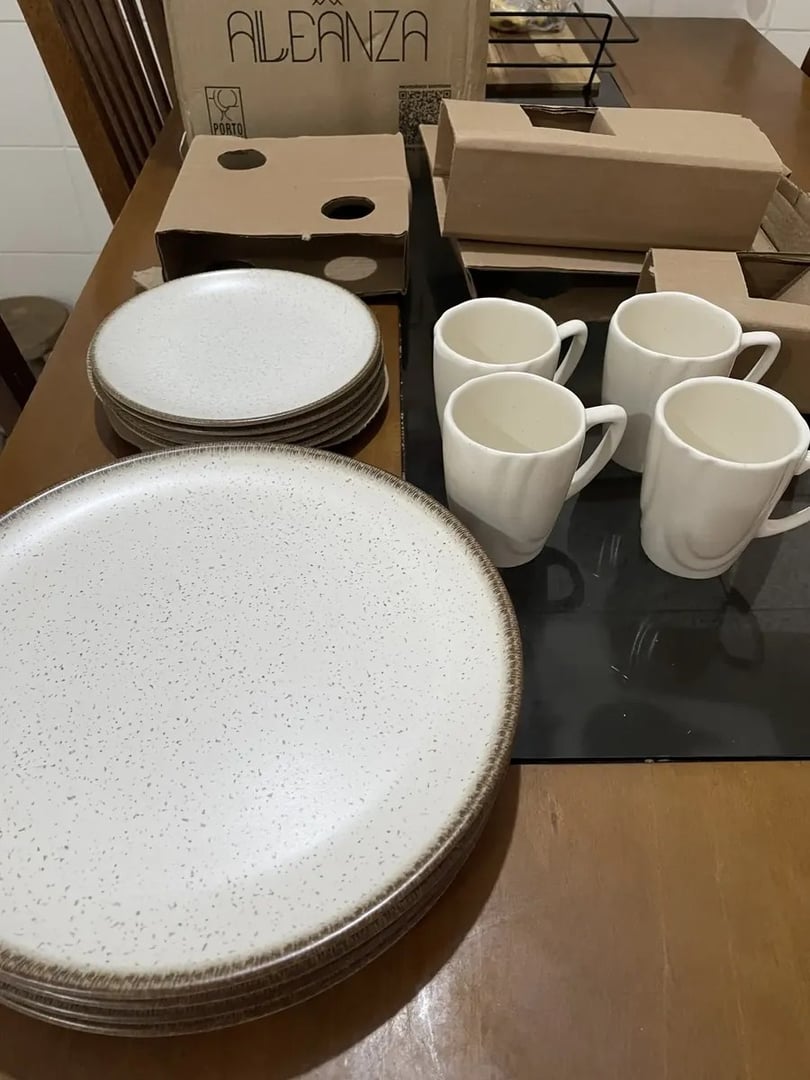 Aparelho De Jantar 12 Peças Vanilla - Alleanza Creme Liso