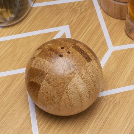 Saleiro Esférico Oikos em Bambu Natural Minimalista