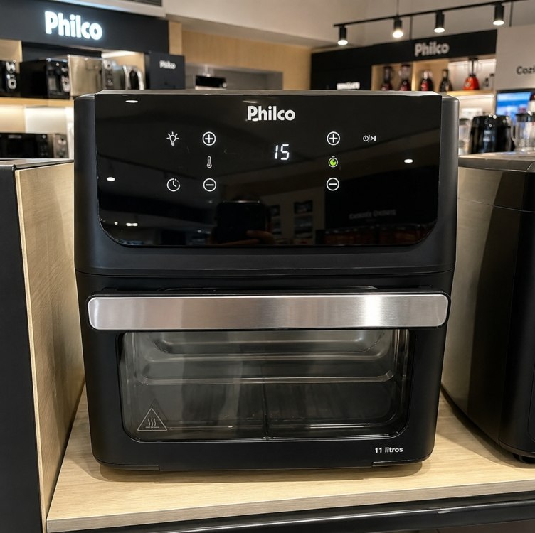 Fritadeira Elétrica Air Fryer Oven Philco 11L Painel Touch Digital 8 Funções c/ Visor 1800W - 220v