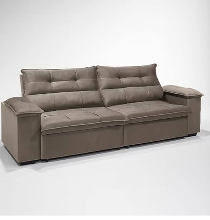 Sofá 4 Lugares Reclinável e Retrátil Bel Veludo LIMOV (2,50M) (Capuccino