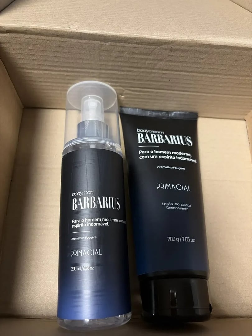 Kit Body Splash Barbarius + Hidratante Desodorante Masculino