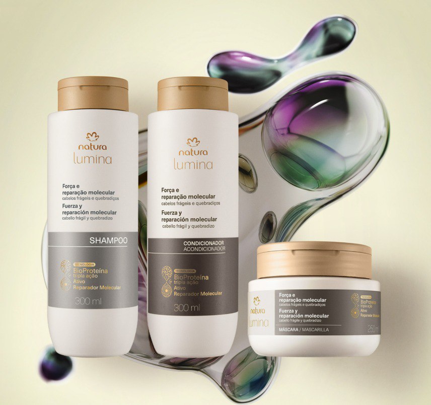 Kit Shampoo, Condicionador e Máscara Lumina Força e Reparação Molecular (3 produtos)