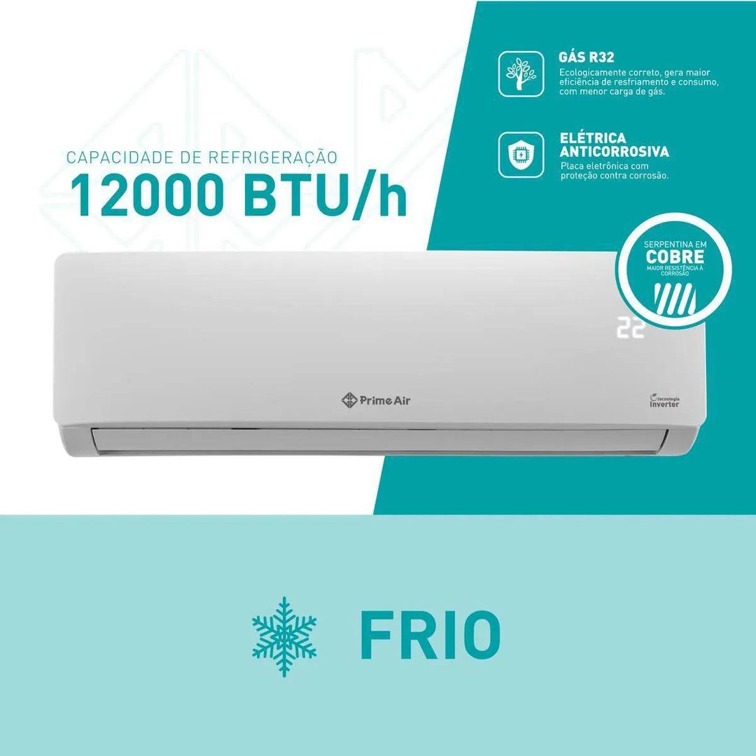 Ar-condicionado Split Inverter 12000 Btu/h Prime Air F 12fc Cor Branco 220v