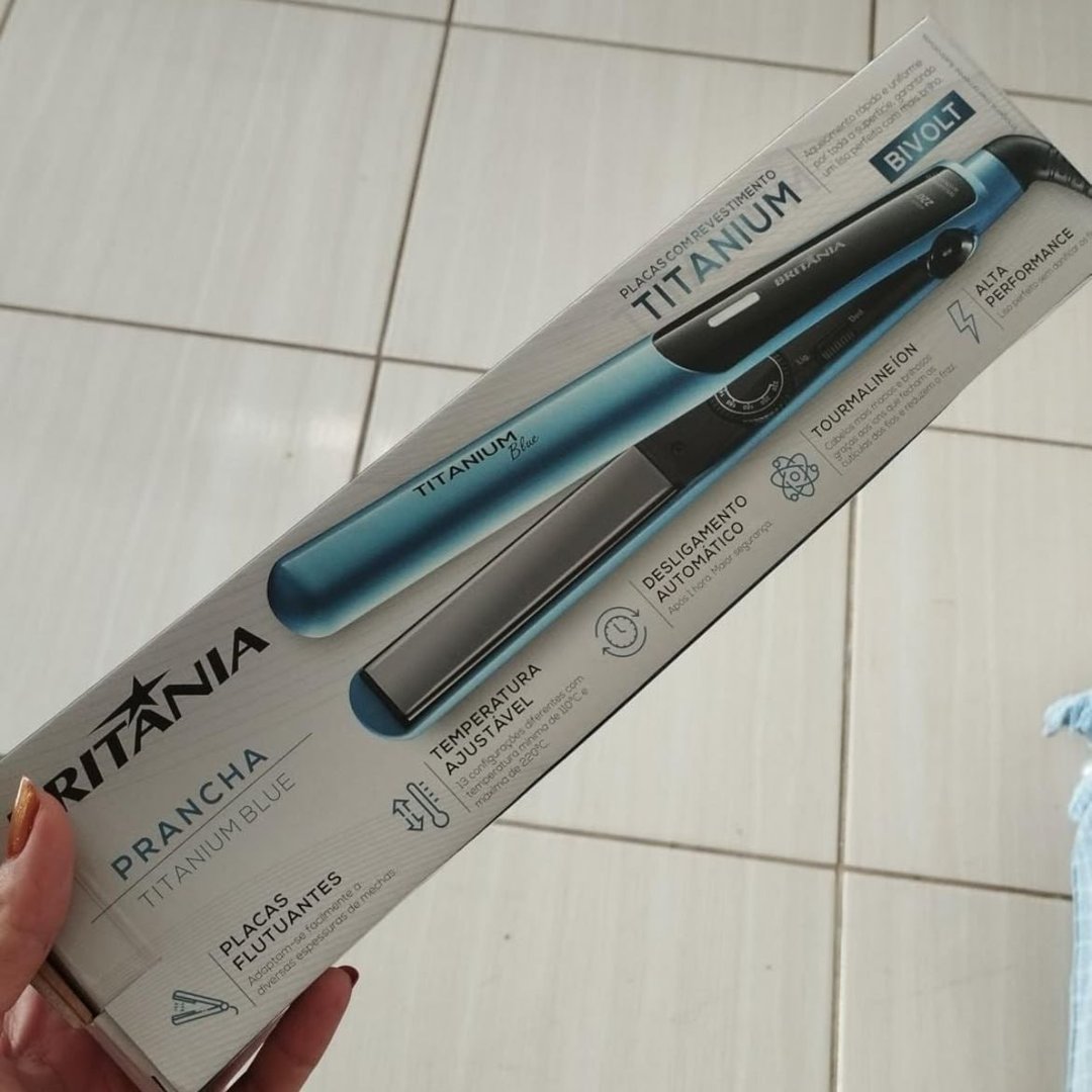 Prancha Britânia Titanium Blue Bivolt N/a Azul 127/220v